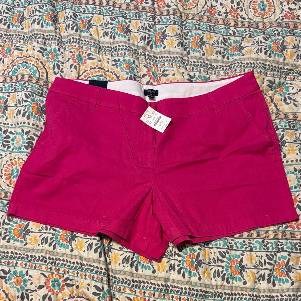 J. Crew hot pink chino shorts
